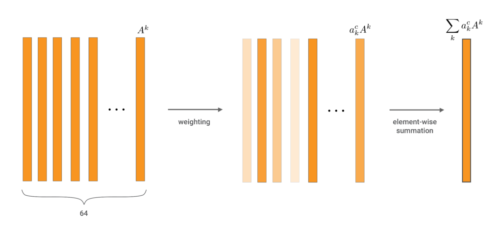 Showing the element-wise summation of the weighted feature maps from conv3. This is a process in the grad-cam algorithm. 