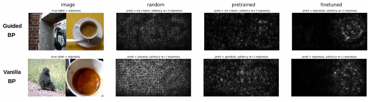 GBP saliency maps using an alternative classification task (source [8]).